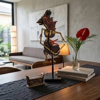 Marionnette Wayang Kulit en cuir indonésien artisanale, décoration de table traditionnelle javanaise, objet ethnique, souvenir