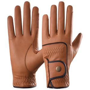 Gants d'équitation professionnels noir et rose, dernier modèle, en cuir synthétique Serino, avec patch logo pour la personnalisation et la ventilation. - Product Image 4