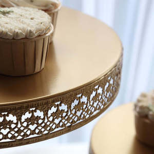 Customized Gold Color Metal 3 Tier Cake <b>Stand</b> for Weddings Durable Elegant Design for Cakes <b>Cupcakes</b> - Product Image 2
