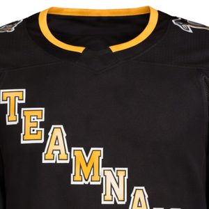Camiseta de Hockey sobre Hielo Negra y Dorada, Manga Larga, Transpirable, de Secado Rápido, Absorbe la Humedad, Uniforme Deportivo para Equipo, Práctica y Entrenamiento para Adultos - Product Image 5