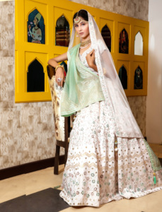 Women’s Designer Lehenga Choli with Organza dupatta with Mirror and Gotta work Fashionable Wear For Celebration - Product Image 4