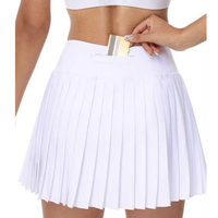 Jupe-short plissée décontractée pour femme, taille régulière, pour le tennis, le golf, le pickleball, avec ceinture large, mini-jupe, poches, séchage rapide