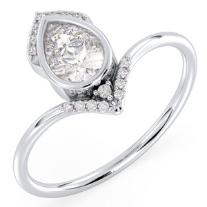 REYES Luxurious Pear Shaped GRA Certified Moissanite <b>Ring</b> in 925 Sterling Silver Engagement Solitaire <b>Rings</b> For Women Jewelry - Product Image 2