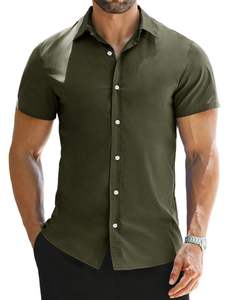 100% cotton Custom Shirt <b>short</b> Sleeve Business Formal <b>Dress</b> Shirts for <b>Men</b> Cotton Solid Comfortable Slim Fit Shirts - Product Image 3
