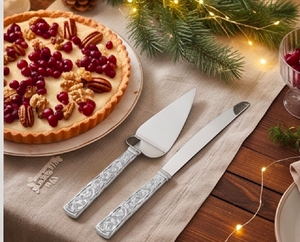 Handmade Cake Server Set Stainless Steel Silverware Cake <b>Tools</b> Ideal for Kitchenware Parties Weddings and Anniversaries - Product Image 2