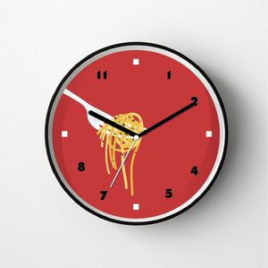 12 Inch Tomato Pasta Restaurant Theme Red Black Silent Quartz Analog <b>Wall</b> <b>Clock</b> <b>Kitchen</b> Dining Room Cafe Décor - Product Image 1