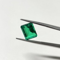 Certificado de Piedra de Esmeralda Sintética de 10x8 mm y 3 Quilates, Forma Octogonal Hidrotermal, Esmeralda Colombiana Cultivada en Laboratorio