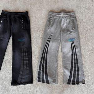 Ensemble de survêtement vintage personnalisé en coton 100 % pour homme, style streetwear, avec pantalon évasé et sweat à capuche – Vente en gros - Product Image 4