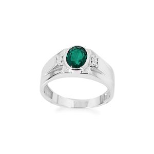 แหวนหมั้นและแต่งงานเพชรและมรกตทรงรีจากแซมเบียแท้ ทอง 14K ของขวัญวันพ่อ - Product Image 3