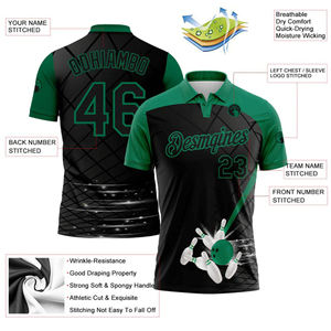 Chemise à manches courtes boutonnée en jersey uni 100% polyester de haute qualité, imprimée par transfert thermique, séchage rapide, 200g, pour homme - Product Image 5