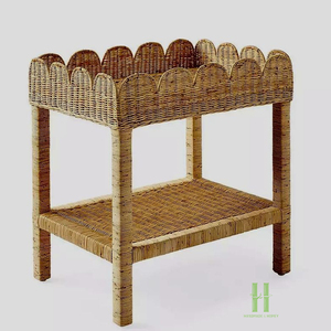 Eco-Friendly Handmade Rattan Storage <b>Shelf</b> for Living Room Bedroom Woven Organizer Rack with Natural Boho Design - Product Image 3