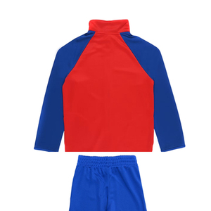 Conjunto de Uniforme Escolar de Felpa con Bloques de Color Rojo y Azul para Niños, Ropa Escolar Primaria, Tejido de Poliéster - Product Image 5