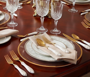 Juego de cubiertos de lujo Noble con textura pulida sedosa y forma de mango elegante para un estilo de comedor sofisticado. - Product Image 5
