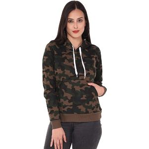 High Quality Camouflage Print 100% Cotton Warm Fleece Pullover Hoodie Wholesale Oversize Hoodies for Women Sportswear Hoodie - Product Image 1