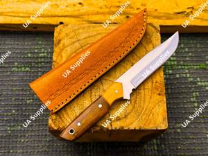 High Quality Stainless Steel Drop Point Hunting & Camping <b>Knife</b> with Wood Handle Razor <b>Sharp</b> Sheath DIY Grade Wholesale OEM/ODM - Product Image 3