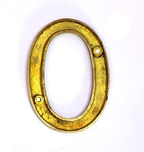 Brass House Hotel Door Number 0 Premium Metal Door Number <b>Plate</b> for Home Hotel Decor - Product Image 4