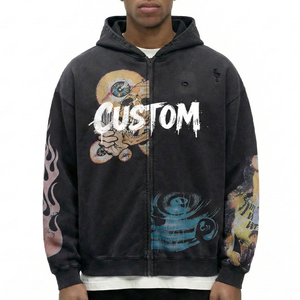 Solid Oversized Autumn Jacquard 100% Polyester Windproof for Dip Dye Custom LOGO <b>Thin</b> Men's Women Kangaroo Pockets Hooded - Product Image 5