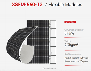 Panneau solaire <span class=keywords><strong>flexible</strong></span> 560W, 23,5% d'efficacité élevée, module solaire léger en stratifié TOPcon pour usage résidentiel et commercial - Product Image 2