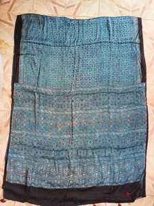 Sari imprimé à la main AJRAKH en soie modale pure, matériaux de qualité supérieure pour l'exportation, disponible en stock, vente en gros - Product Image 6