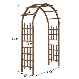 7ft Dark Brown Garden Arch Elegant Pergola Gazebo or Pavilion for Outdoor Decor - Product Image 2