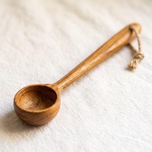 Food Grade Polished Mini Circle Teak Wood Spoon 22x3.8cm Wooden Spoon - Product Image 4