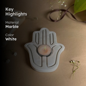 Porte-bougie à bougie tealight en marbre blanc, best-seller, décoration spirituelle moderne, élégant support à bougie géométrique - Product Image 3