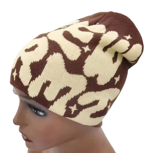 Bonnet en acrylique tricoté unisexe personnalisé avec logo jacquard, chaud pour l'hiver, style streetwear, pour usage quotidien - Product Image 4