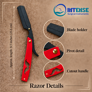 Professional Barber Shavette <b>Razor</b> Straight Edge Folding <b>Hair</b> <b>Cutting</b> <b>Razor</b> with Replaceable Blades - Product Image 6