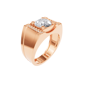 แหวนหมั้นเพชรแล็บโกรว์ 14K ทองคำแท้ รับรองโดย IGI สำหรับผู้ชาย ดีไซน์หรูหราแบบ 4 กรงเล็บ ประดับเพชรเม็ดเดี่ยว เหมาะสำหรับวันครบรอบแต่งงาน - Product Image 5