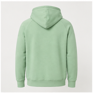 Sweat à capuche homme vert menthe personnalisable, coupe décontractée et fuselée, cordon de serrage ton sur ton, poche kangourou, coton biologique bouclé MHOOD-0031 - Product Image 2