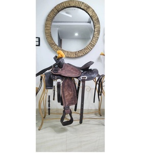 Selle de cheval western de qualité supérieure, durable, en cuir premium, avec arceau en bois/plastique, légère et confortable pour la compétition équestre - Product Image 1