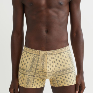 Calzoncillos bóxer ajustados de cintura media para hombre, colores sólidos, transpirables, 100% poliéster, tela estampada, logotipo personalizado en la cintura - Product Image 2