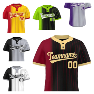 Camiseta de Béisbol Personalizada con Botones, 100% Poliéster, Impresión Frontal del Equipo |   Uniforme Deportivo Unisex de Secado Rápido para Adultos, para Clubes/Escuelas | - Product Image 6