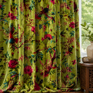 Handmade Animal Print Cotton Velvet Skylight <b>Curtains</b> Rod Pocket Bead Rope Modern Luxury Custom Drape All-Season - Product Image 1