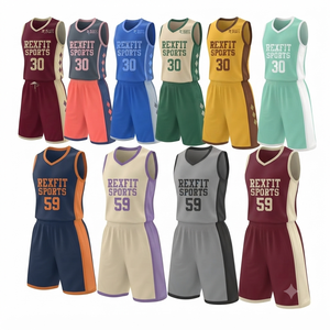 Maillots de basket-ball personnalisés, nouveau design, haute qualité, ensembles de basket-ball, impression gratuite, broderie, maillots de basket-ball cousus - Product Image 2