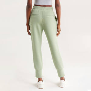 Pantalones Deportivos de Pierna Ancha para Mujer, Color Sólido, con Cordón Ajustable, Corte Regular, 100% Algodón Orgánico, para Invierno, con Estampado - Product Image 3