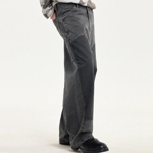 Pantalones de Carpintero para Hombre, Estilo Vintage, Lavados, con Doble Rodilla, de Corte Ancho, para Trabajo y Streetwear - Product Image 2