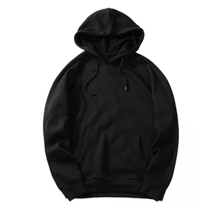 Custom Heavyweight Hoodie <b>Men</b> Blank Fleece <b>Pullover</b> Sweatshirt Back View Streetwear Plain Light Blue Gym Hoodies - Product Image 2