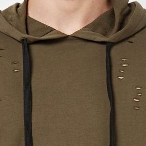 New Arrival Pullover <b>Distressed</b> Hoodies Men <b>Top</b> Quality Basics Cotton Blended <b>Distressed</b> Hoodies - Product Image 5