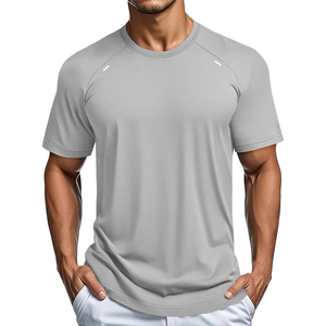 Camiseta de Punto para Hombre, Cuello Redondo, Color Sólido, Manga Corta, Corte Regular, Secado Rápido, Informal, Gris, para Gimnasio, Último Modelo 2026 - Product Image 5