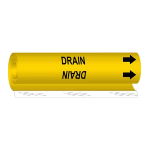 Marcador de Tuberías Flexible Adhesivo Brady DRAIN para Líneas de Drenaje de Plantas Industriales - Product Image 1