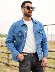 <b>Men's</b> Modern Casual Denim <b>Jacket</b> Button Up <b>Long</b> Sleeve Comfortable Cotton Blend Layering <b>Jacket</b> for All Season Wear - Product Image 3