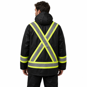 Vêtements de travail de sécurité haute visibilité en polyester réfléchissant Rip-Stop, uniforme de travail unisexe avec poche - Product Image 4