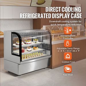 Vetrina Refrigerata Commerciale Grande da 18 Cu.Ft./505L a 2 Livelli con Illuminazione LED per Pasticceria, Congelatore e Frigorifero - Product Image 2
