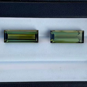 Turmalina verde natural en forma de baguette, piedra facetada suelta para la fabricación de joyas, anillos, colgantes y pendientes. - Product Image 1