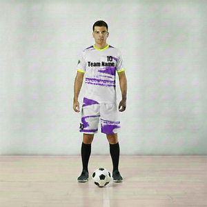 ชุดกีฬาพิมพ์ลายแบบกำหนดเอง ชุดวอร์มฤดูหนาว ชุดฟุตบอล เสื้อฟุตบอลแบบยูนิเซ็กซ์ ชุดกางเกงขาสั้น ชื่อทีมลายทาง - Product Image 1