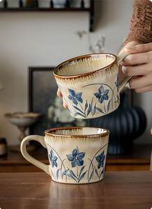 Premium Vintage Handmade Ceramic <b>Mug</b> 400ml Portable Rustic Style <b>Couple</b> Coffee Tea Wine Beer Wedding Mid Autumn Festival Gift - Product Image 3