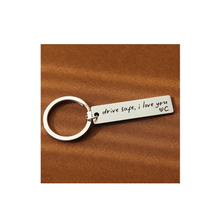 Portachiavi Personalizzato con Iniziali Incise 'Drive Safe I Love You' Accessorio Auto Regalo Sentito per Marito o Fidanzato - Product Image 2