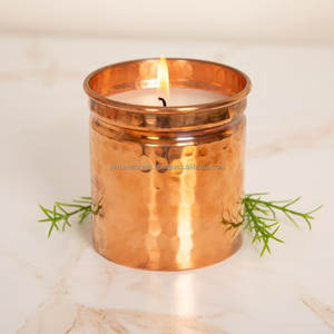 Recipiente para Velas de Cobre Satinado Liso – Contenedor Metálico Esférico sin Costuras para Decoración Interior Contemporánea y Spas de Lujo - Product Image 2