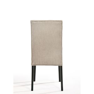 Set di 2 sedie Morland in lino color tan e finitura nera vintage, eleganti sedie da pranzo - Product Image 2